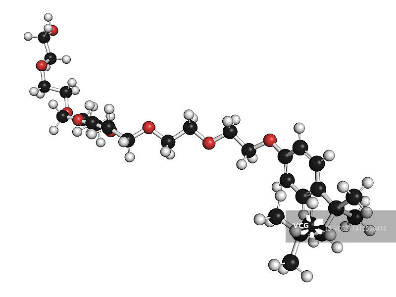 Triton x-100去污剂分子结构图图片素材