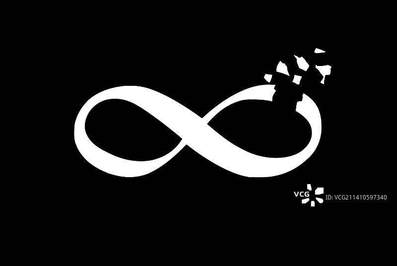 破碎的无限符号插图图片素材