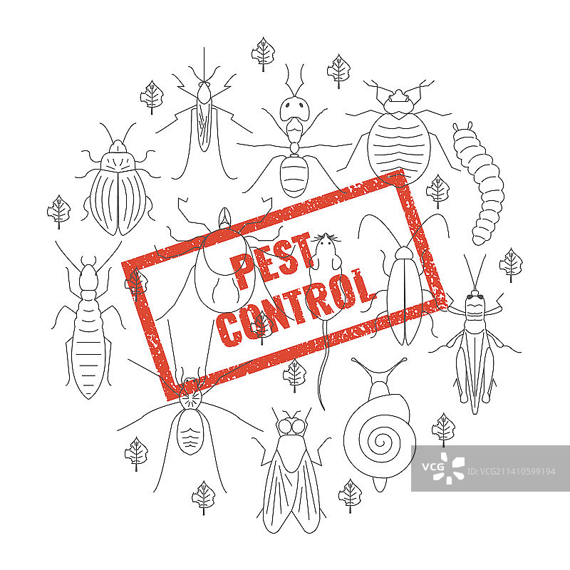害虫防治概念插图图片素材
