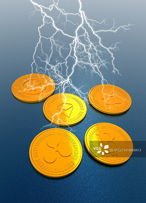 加密货币概念插图图片素材