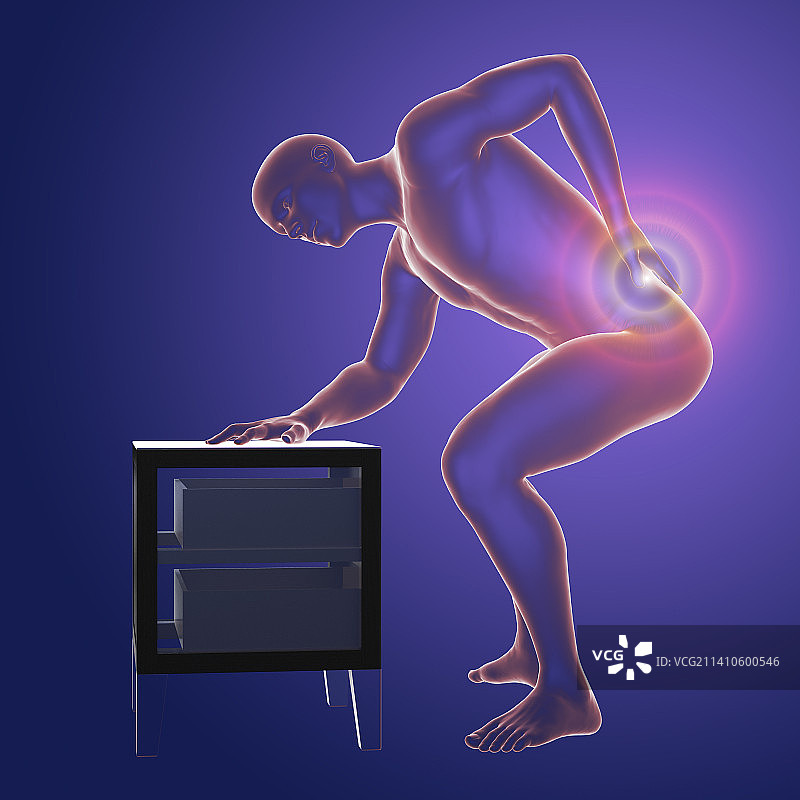 人类背部疼痛插画图片素材