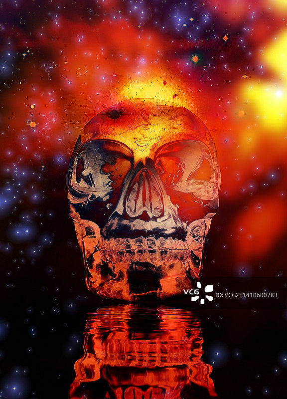 水晶头骨插画图片素材