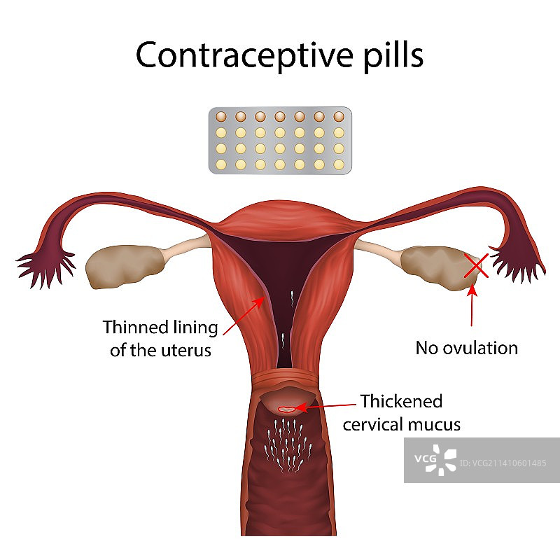 避孕药丸插图图片素材