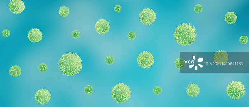 空气中的花粉粒，图示图片素材