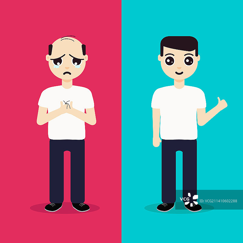 男人头发再生前后效果图图片素材