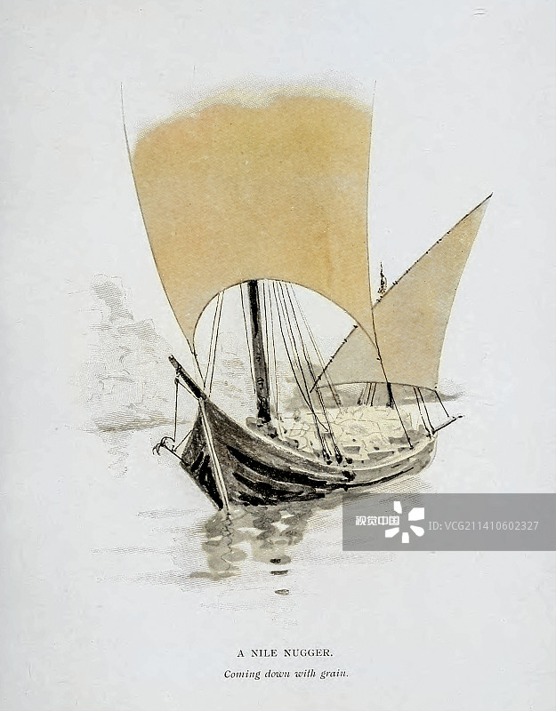 19世纪的尼罗河黑人插图图片素材