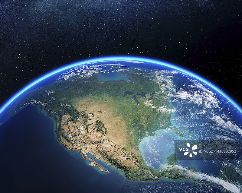 太空中的北美洲图片素材