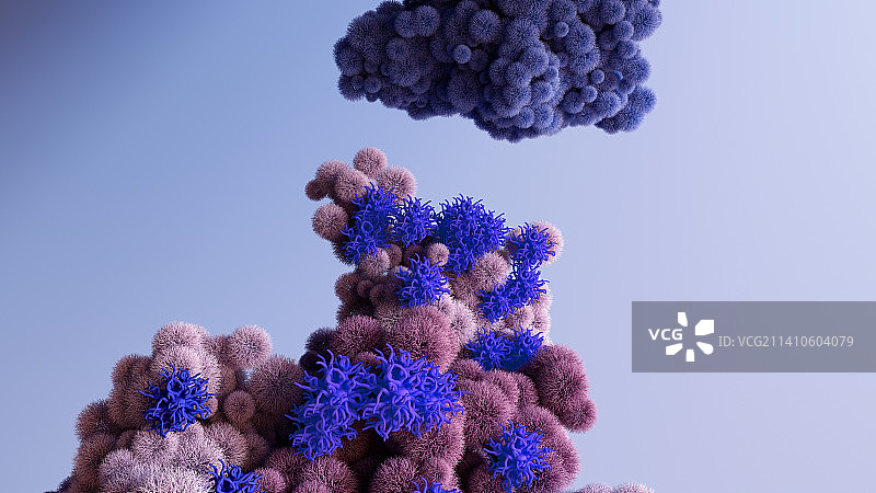 奥密克戎冠状病毒变异株刺突蛋白插图图片素材