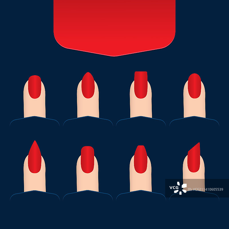 美甲形状插画图片素材