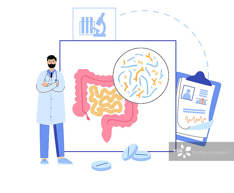 肠道与大脑的连接示意图图片素材