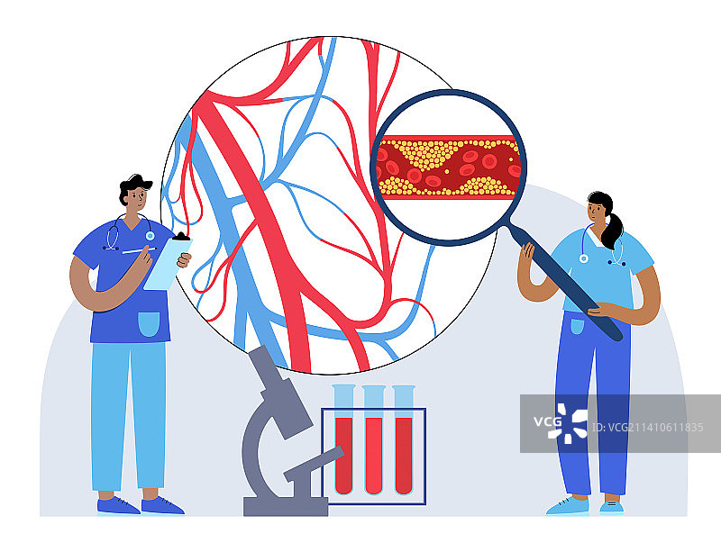 人体血管中的胆固醇插图图片素材