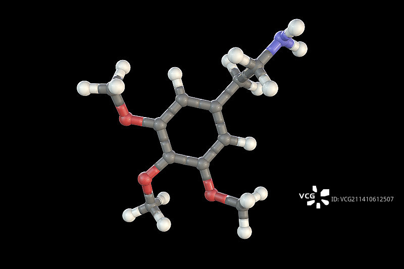 麦司卡林药物分子，图示图片素材