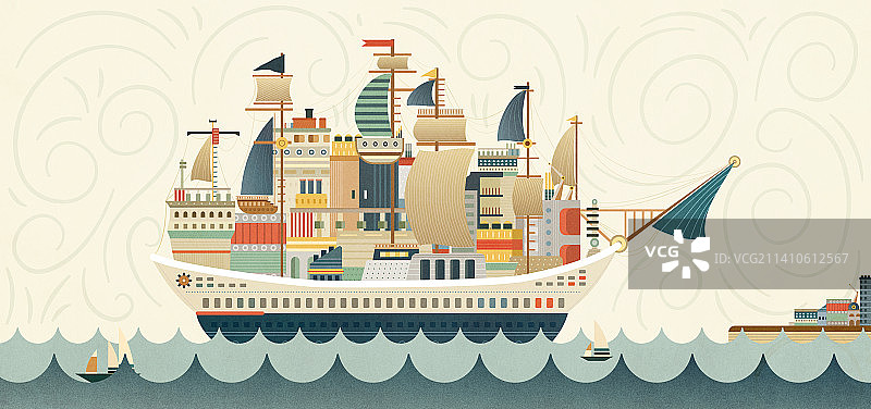 一艘大船图片素材