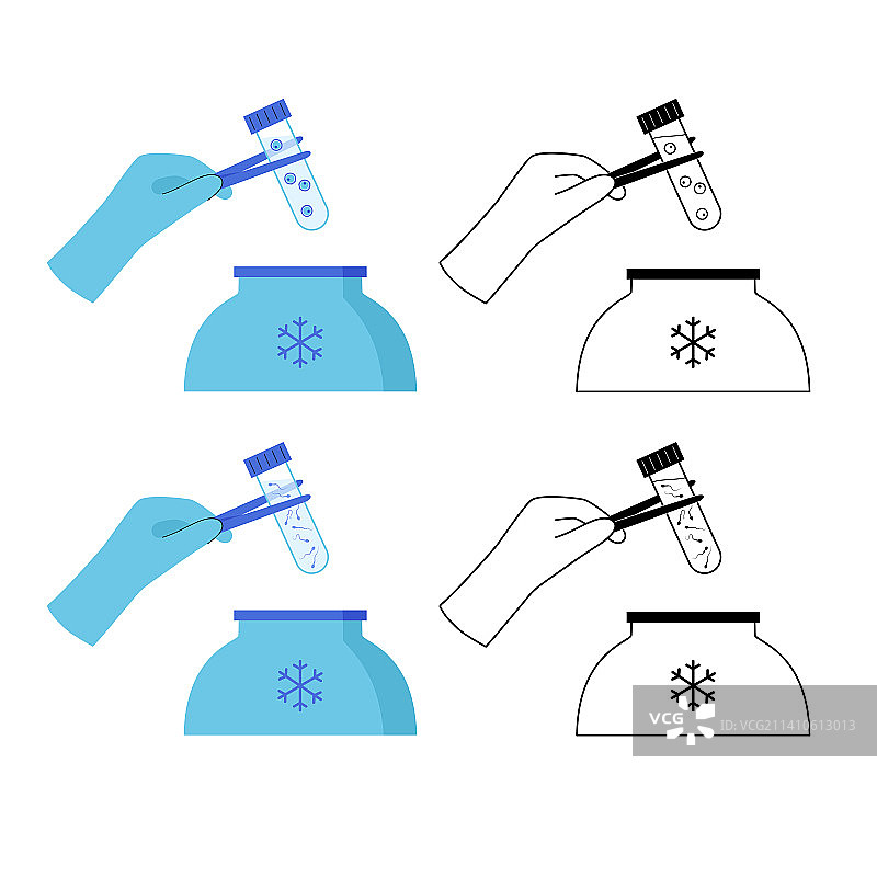 试管婴儿样本冷冻保存，图示图片素材
