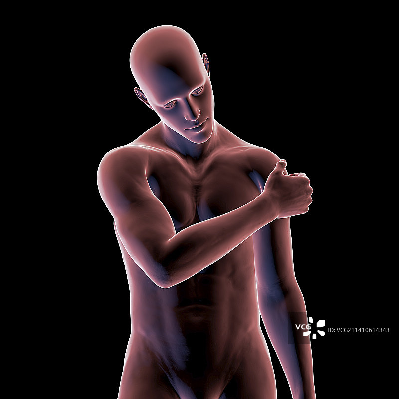 肩部疼痛插画图片素材