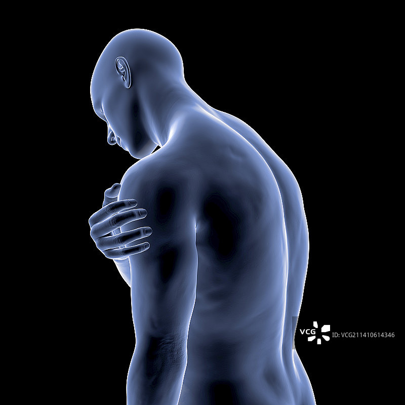 肩部疼痛插画图片素材