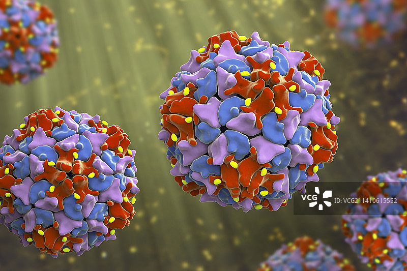 脊髓灰质炎病毒颗粒插图图片素材