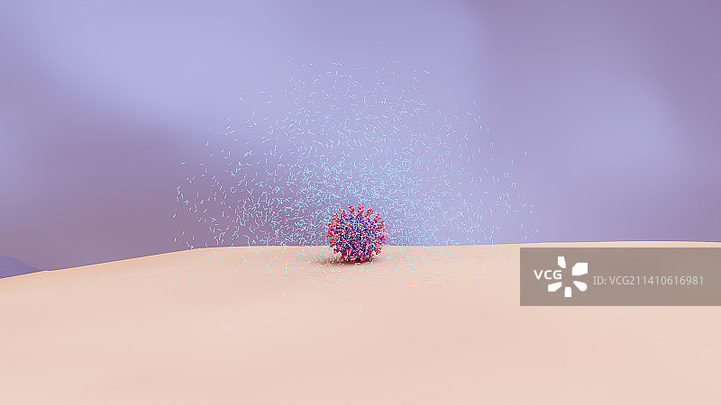 香皂分子捕获冠状病毒示意图图片素材