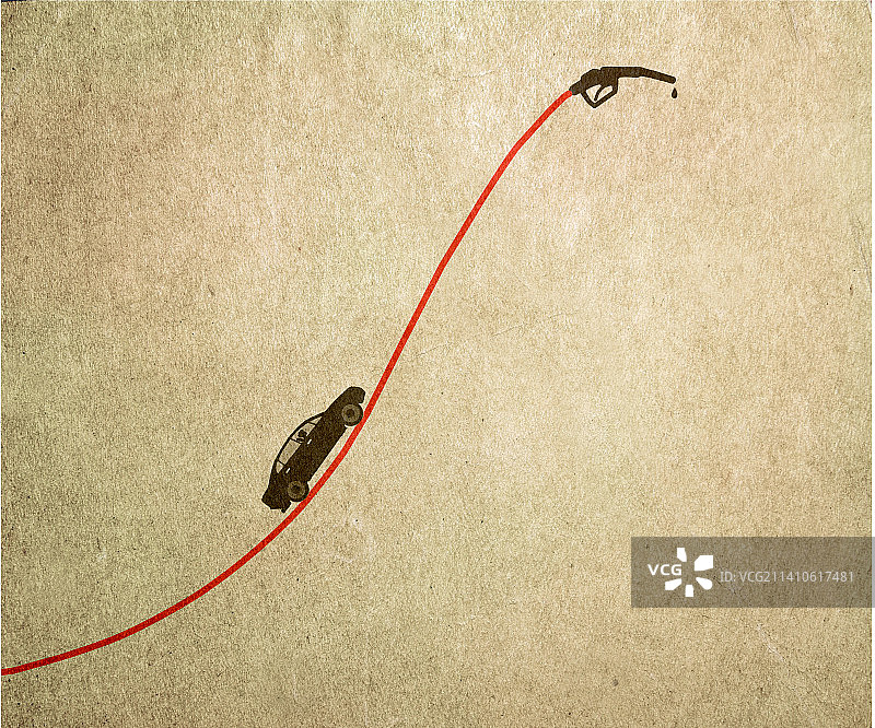 燃油价格上涨概念插画图片素材