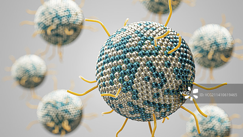 配体二氧化硅涂层纳米催化剂，插图图片素材