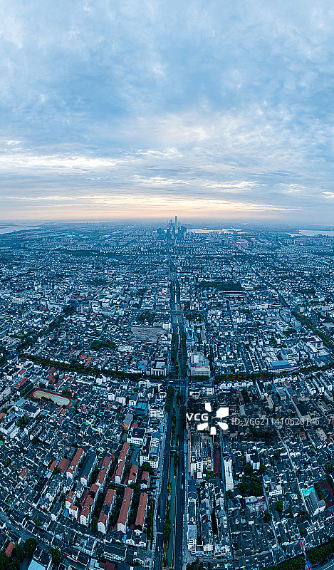 江苏苏州城市清晨航拍图片素材