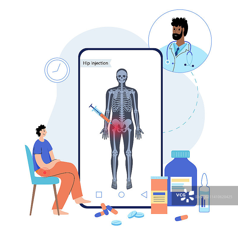 髋关节注射插图图片素材