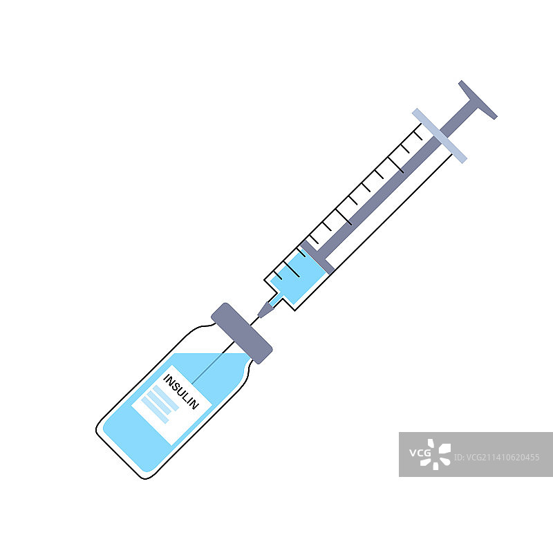 胰岛素安瓿瓶和注射器图片素材