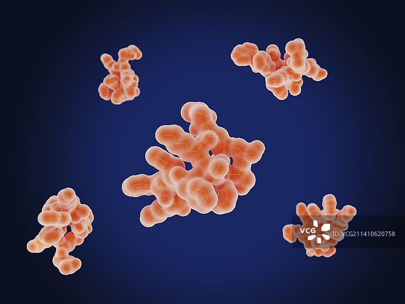 生长抑素激素分子结构示意图图片素材