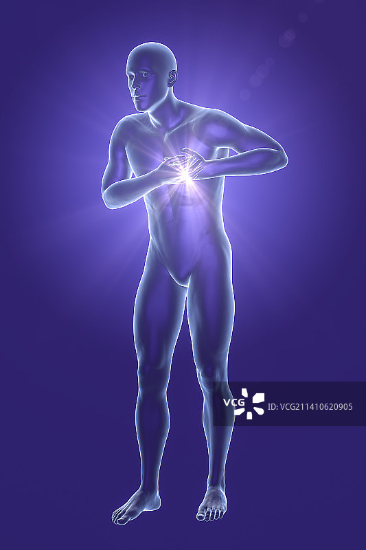 胸痛的男子插图图片素材