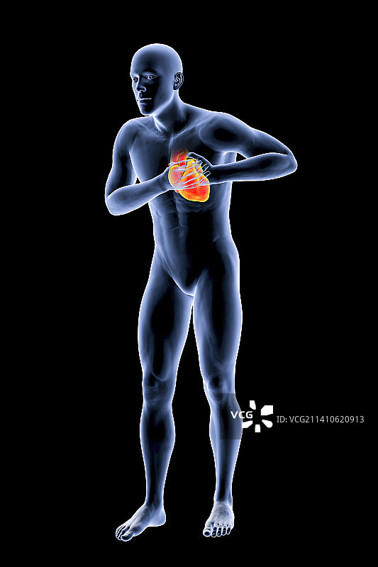 胸痛的男子插图图片素材