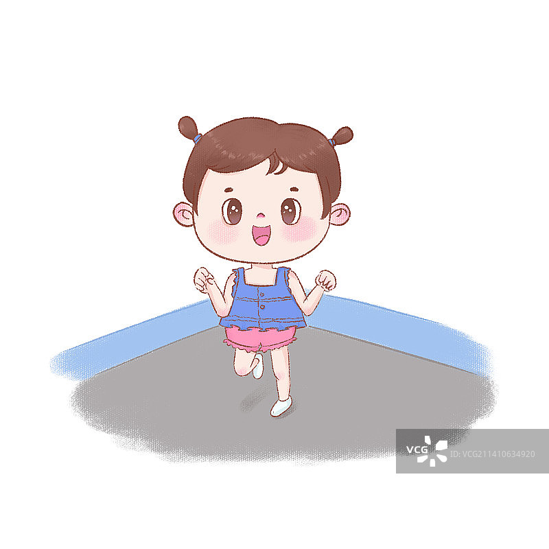 可爱女孩手绘插画图片素材