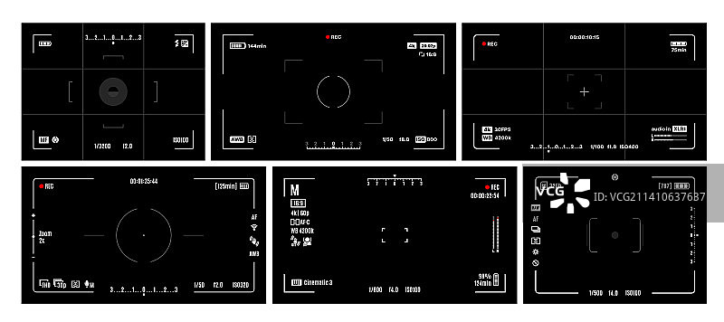 视频和照片相机取景器屏幕框架图片素材