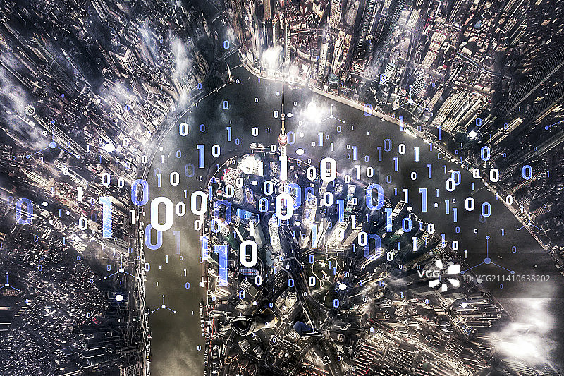 上海城市建筑风光大数据概念图片素材