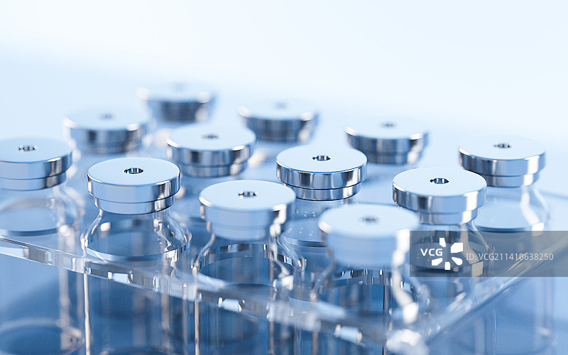 实验室里的安瓿瓶3D渲染图片素材