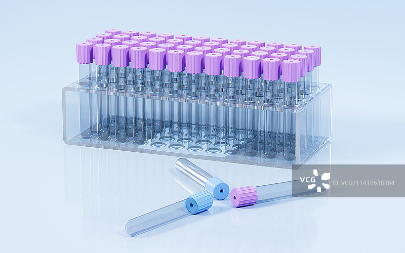 真空采血管医学概念3D渲染图片素材