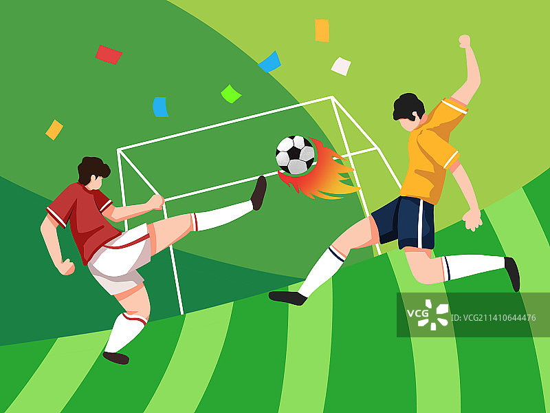 世界杯足球比赛插画图片素材