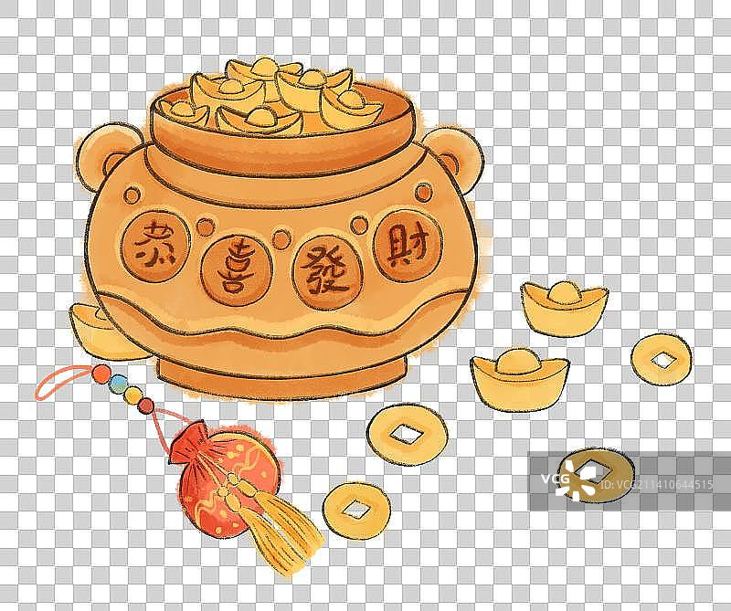 聚宝盆古风水墨图片素材