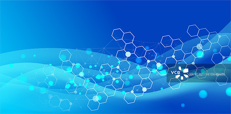 蓝色科技感互联网大数据分子结构背景海报图片素材