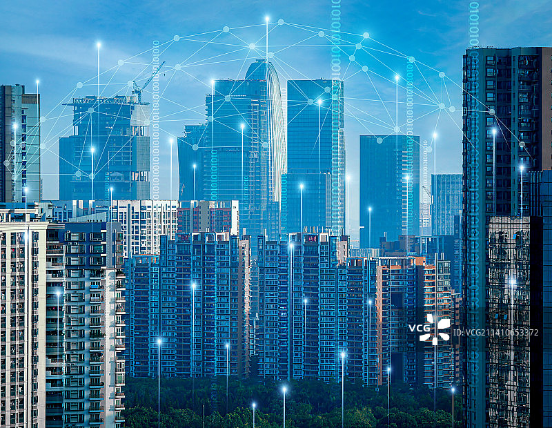 5G时代助力城市智能便捷高效发展生活体验驱动人工智能物联网大数据前言智慧科技交通政务环保监测管理图片素材