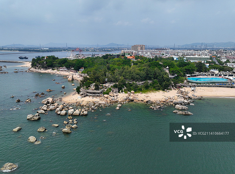 广东省汕头市潮阳区海门镇莲花峰风景区航拍图片素材