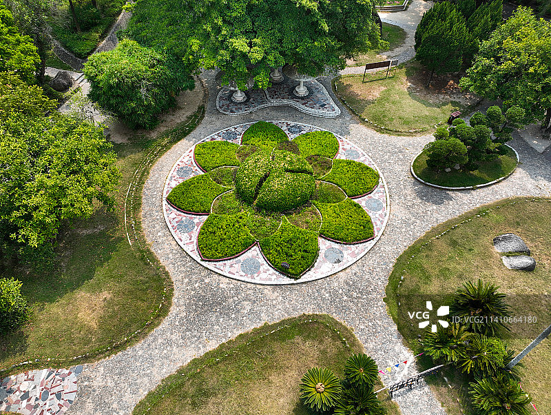 广东省汕头市潮阳区海门镇莲花峰风景区航拍图片素材