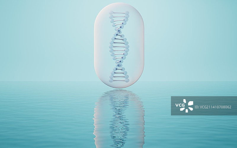 DNA生物概念3D渲染图片素材