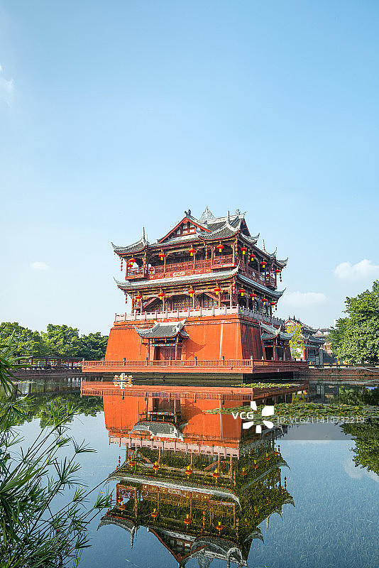 成都龙泉驿洛带古镇五凤楼白昼晴天图片素材