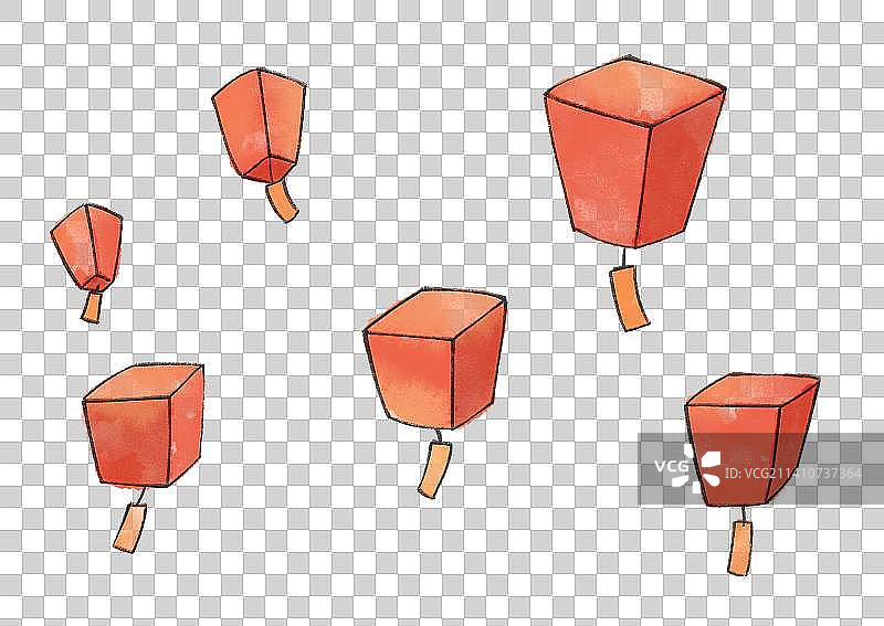 孔明灯插画图片素材