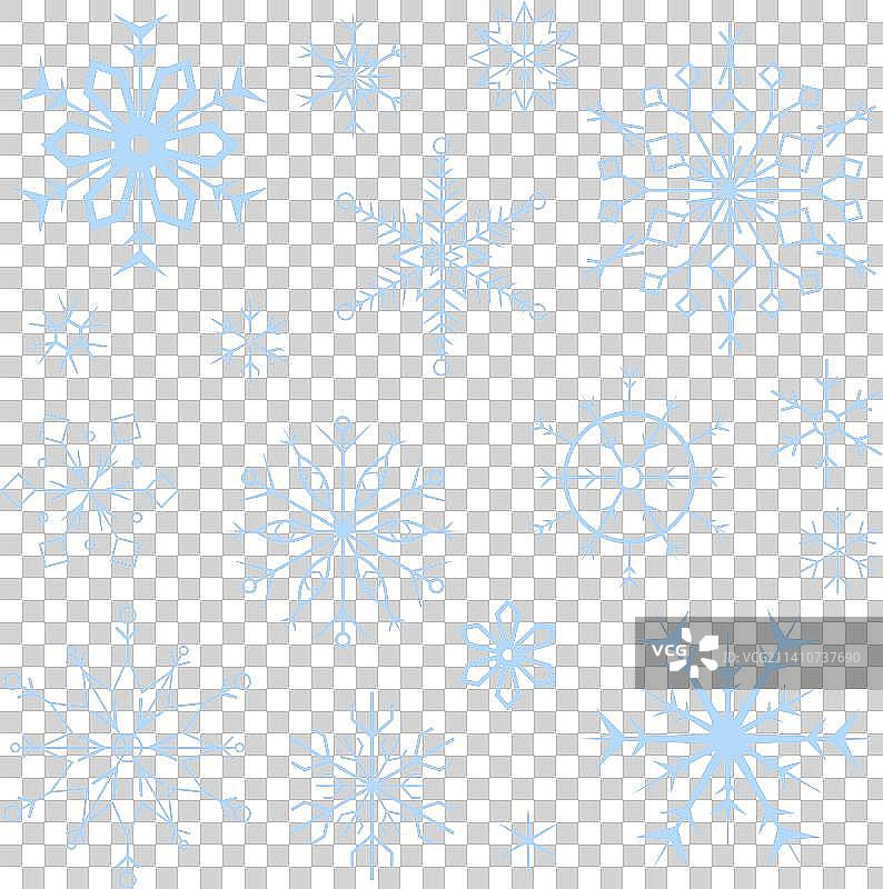 卡通扁平雪花图片素材