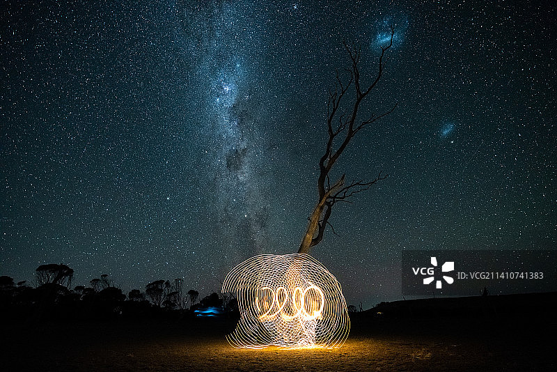 澳大利亚袋鼠岛星空银河光轨图片素材