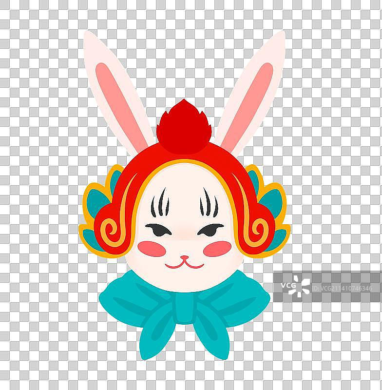 卡通兔儿爷插画图片素材