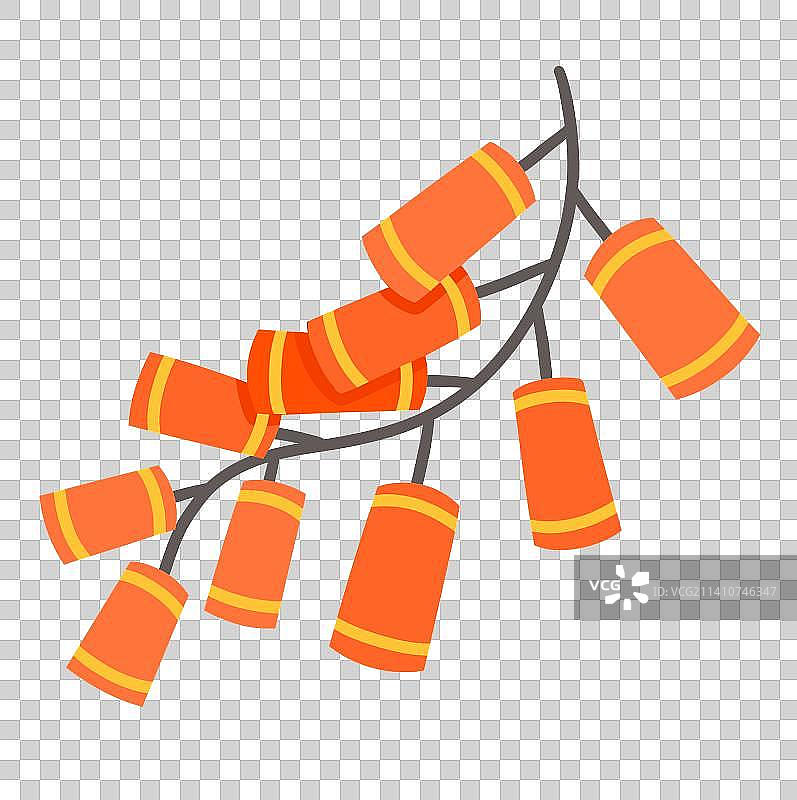 卡通过年红色鞭炮图片素材