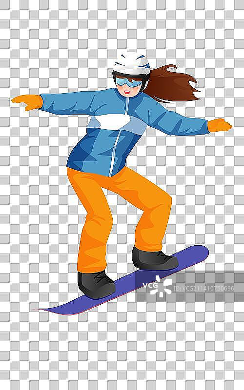 冬季冰雪运动人物插画图片素材