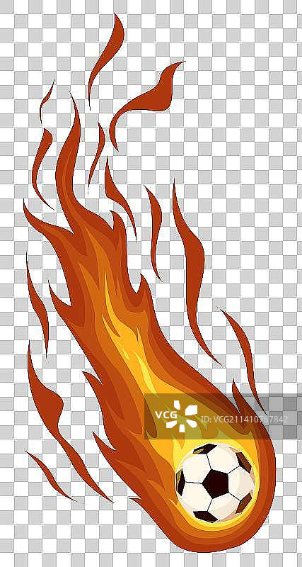 火焰和足球插画图素图片素材